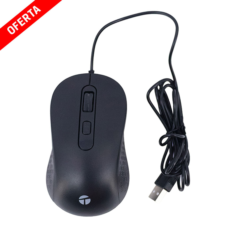 Mouse optico TEROS TE-1229S USB 4 botones negro