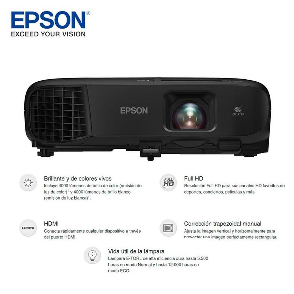 Proyector Epson Portatil Powerlite FH52 4000 Lum Res1920x1080 FHD