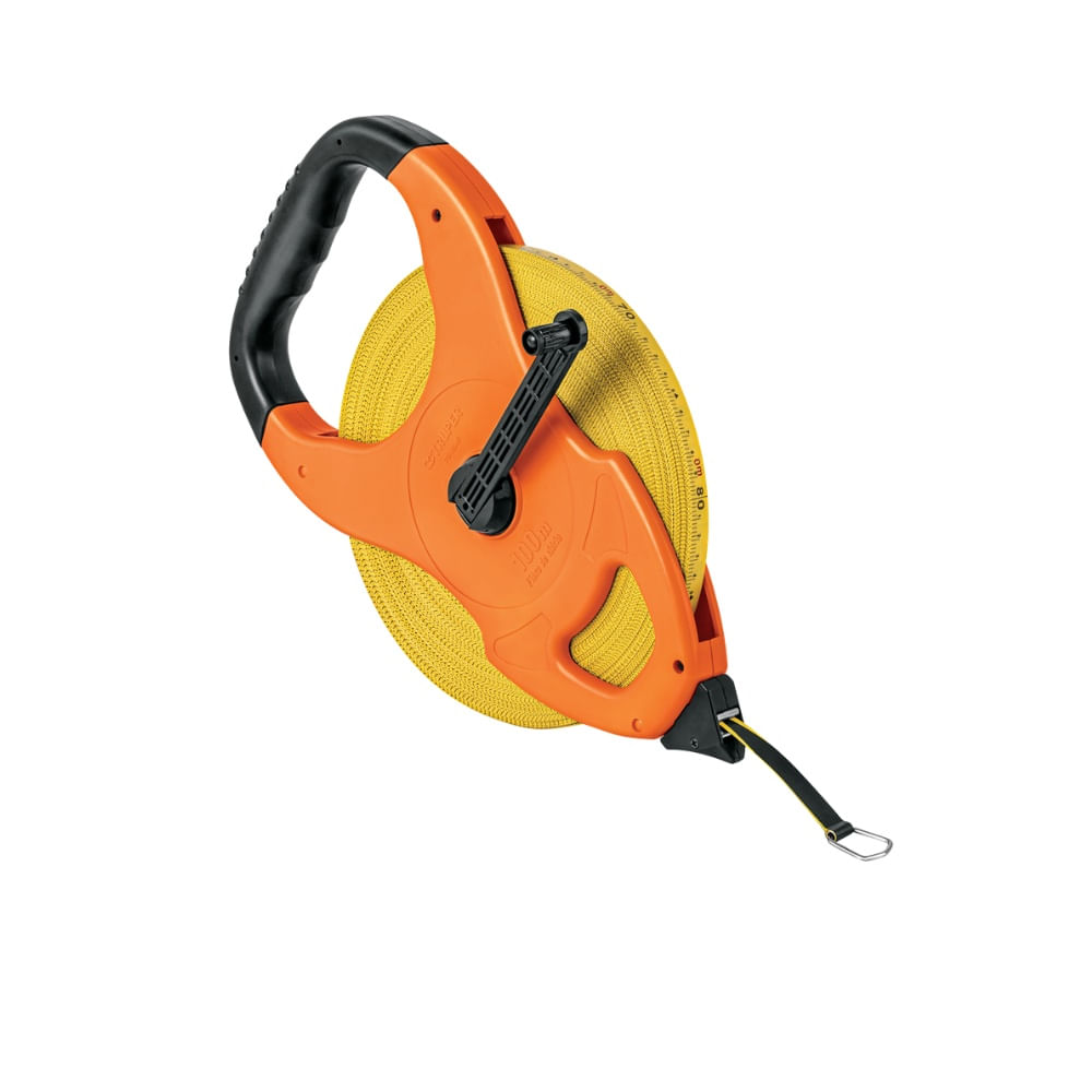 Cinta Metrica 100 M Fibra de Vidrio Tipo Cruceta para Construccion, Medicion Profesional TFC-100ME