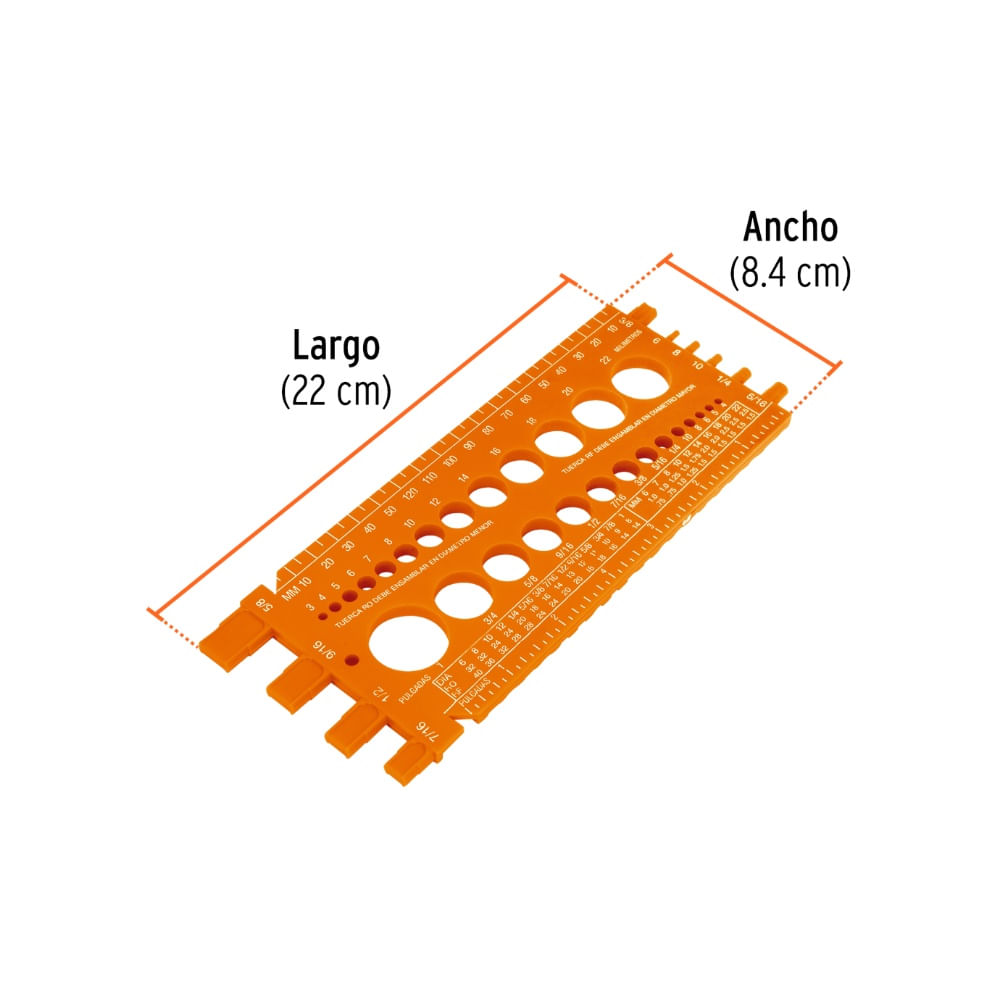 Regleta Medidora de Tuercas Estandar Identificador de Medidas SAE y MM para Taller REGLA-22