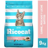 Alimento para Gato RICOCAT Gatito Sabor Carne Pescado y Leche Bolsa 9Kg