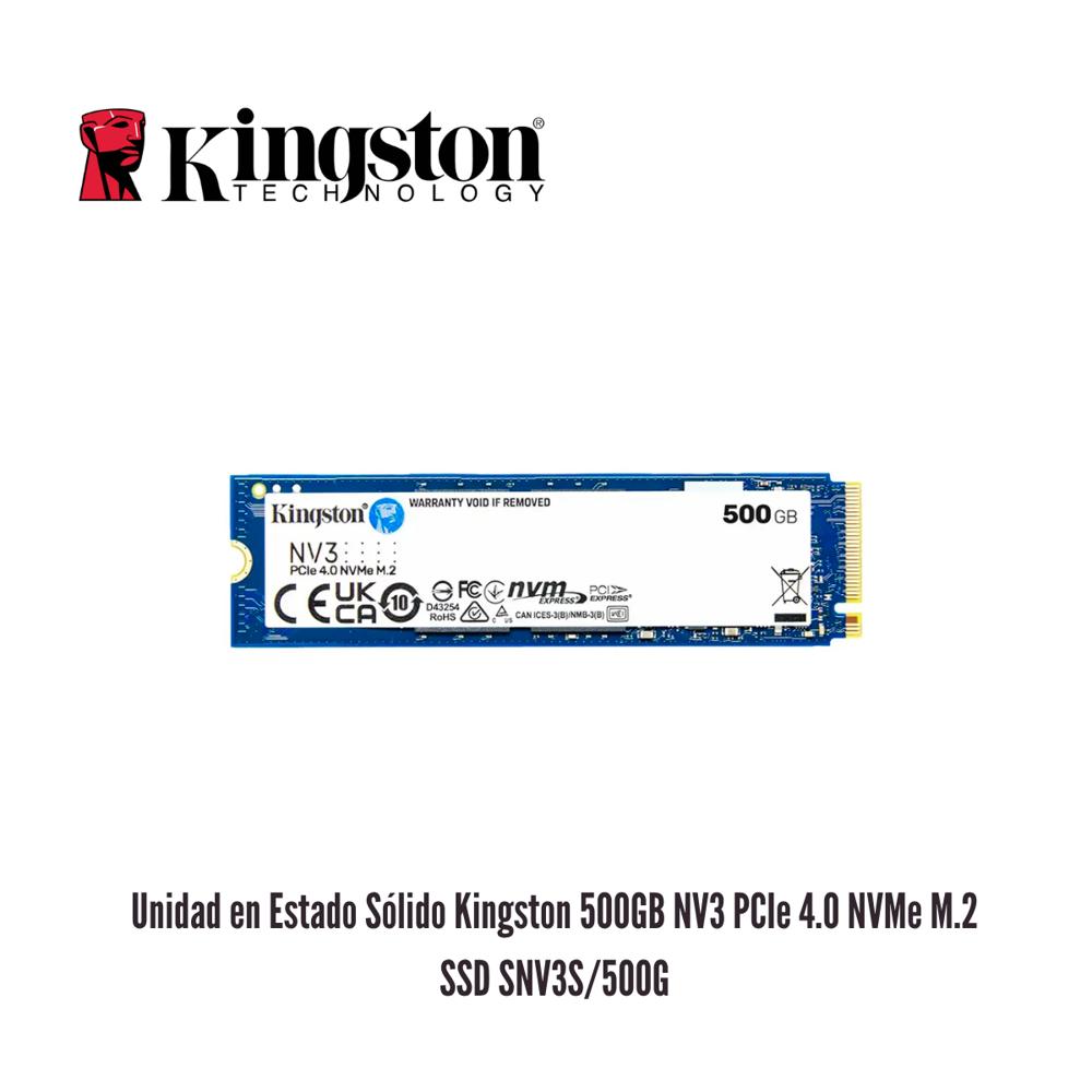 UNIDAD EN ESTADO SOLIDO KINGSTON 500GB NV3 PCIE 4.0 NVME M.2 SSD SNV3S-500G