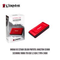 UNIDAD DE ESTADO SOLIDO PORTATIL KINGSTON XS1000 SXS1000R-1000G 1TB USB 3.2 GEN 2 TIPO-C ROJO