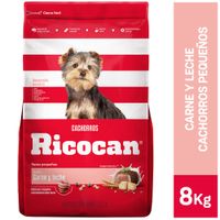 Alimento para Perro RICOCAN Cachorro Pequeños Sabor Carnes y Leche Bolsa 8Kg