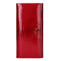 Billetera De Cuero Vacuno Diseño Moderno Con RFID Roja