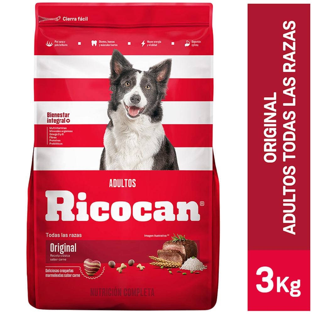 Alimento para Perro RICOCAN Adulto Todas las Razas Sabor Original Bolsa 3Kg