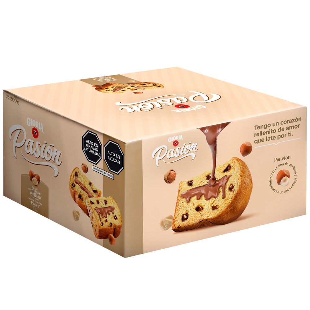 Panetón GLORIA Pasión con Avellana Caja 500g Panetón con Avellana GLORIA Pasión Caja 500g