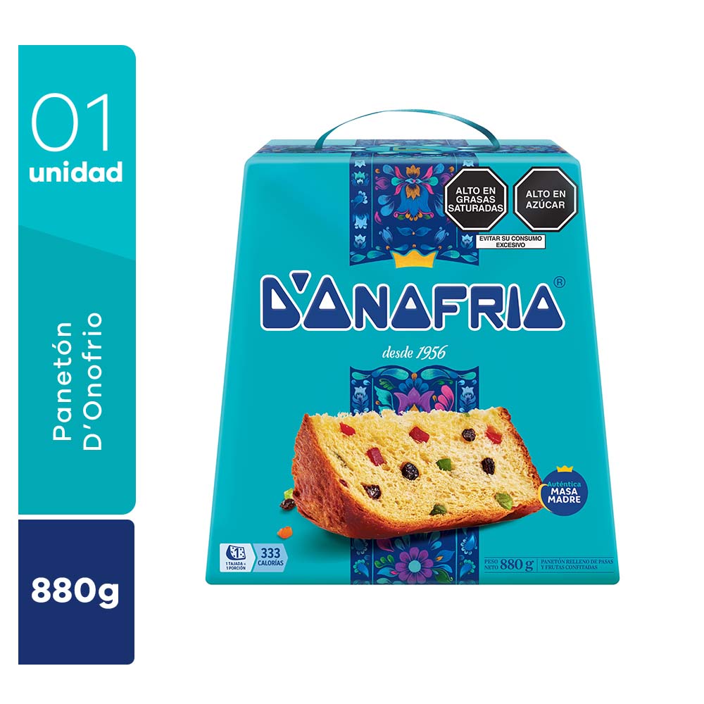Panetón D'ONOFRIO Caja 880g