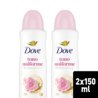 Desodorante para Mujer en Aerosol DOVE Tono Uniforme Rosas Frasco 300ml