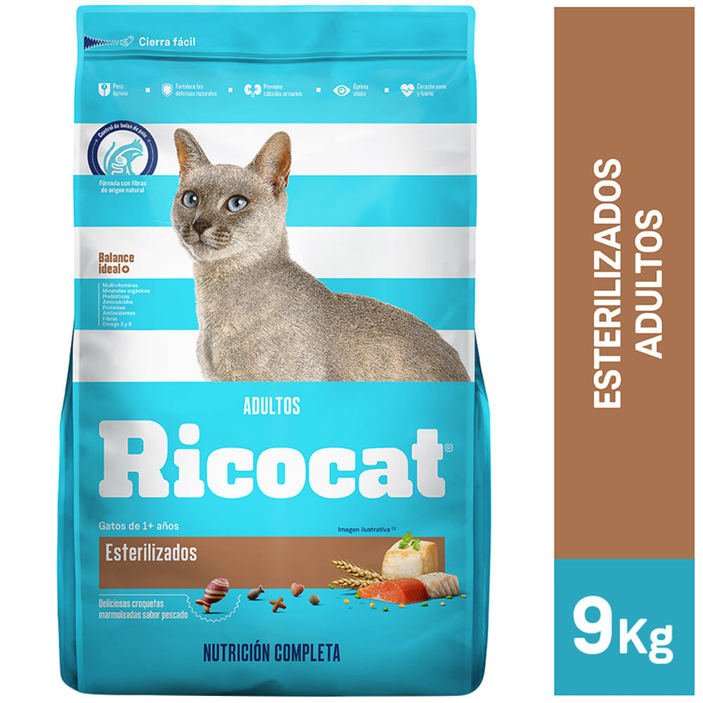 Comida Para Gatos Ricocat Adultos Esterilizados Bolsa 9kg Plazavea Supermercado