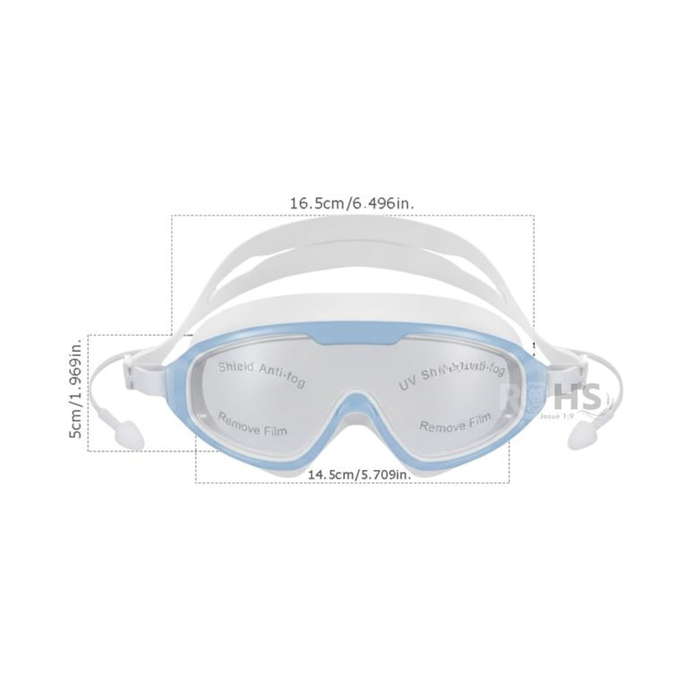 Lentes de Natación Antiempañante con Protección UV y Tapones de Oído- Celeste Celeste