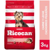 Alimento para Perro RICOCAN Cachorro Pequeños Sabor Carnes y Leche Bolsa 3Kg