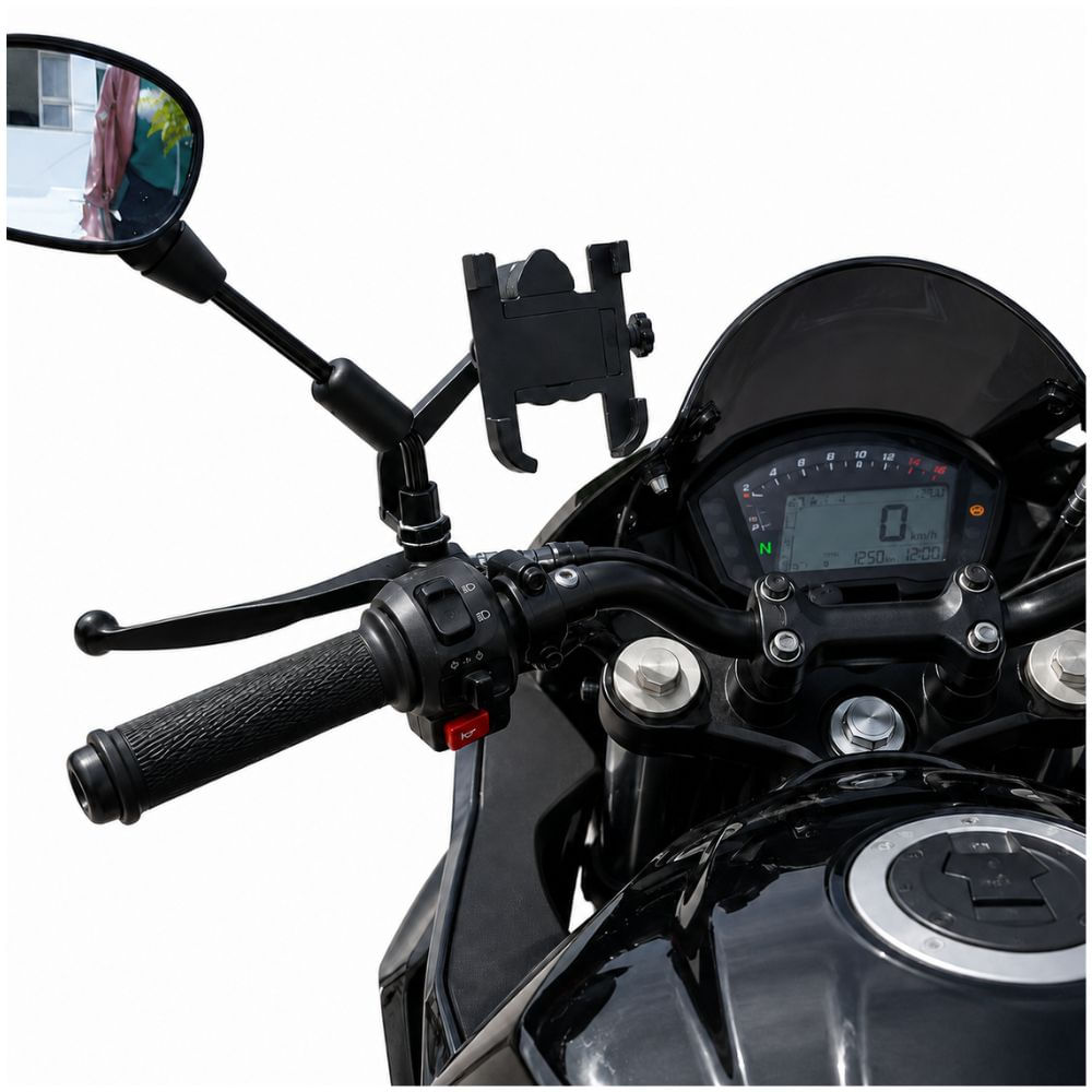 Soporte Celular de Aluminio para Moto con Cargador Carga Rápida USB