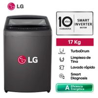 Lavadora LG 17Kg Smart Inverter Turbodrum WT17BVTB Negro Claro