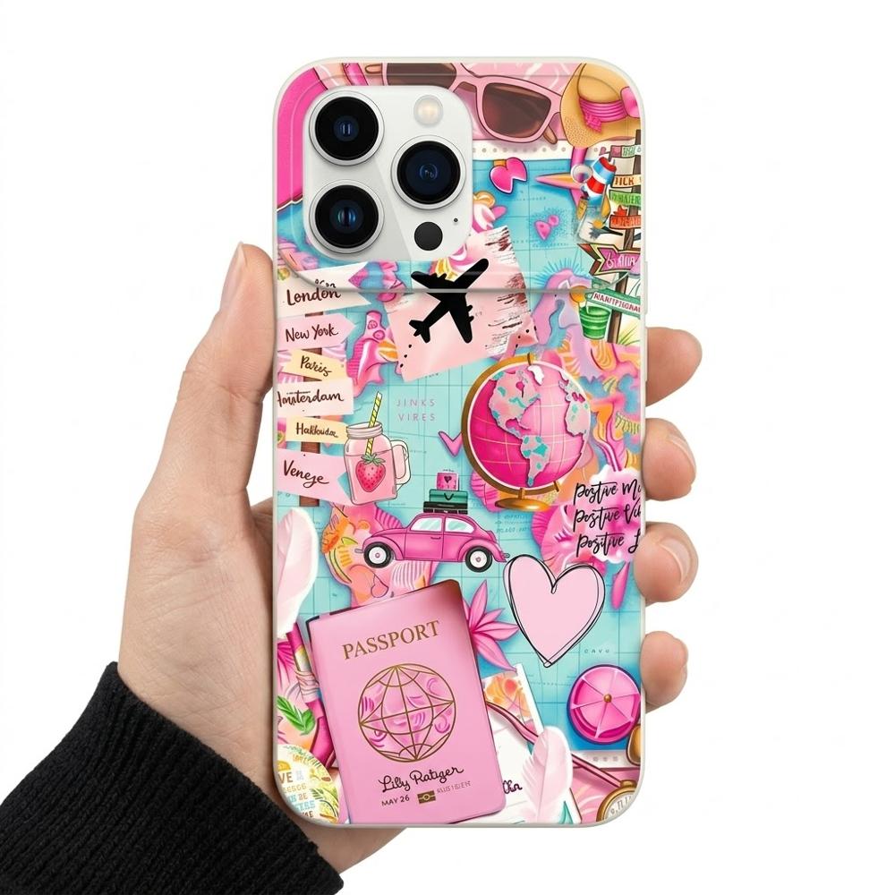 FUNDA PARA TELÉFONO MULTICOLOR DISEÑO VIAJERO IPHONE 17 PRO MAX