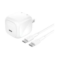 BELKIN Cargador de Pared Portátil USB-C 45W Boostcharge Y Cable - WCA013DQ1MWH-B6