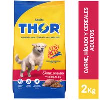 Alimento para Perro THOR Adulto Sabor Carne, Hígado y Cereales Bolsa 2Kg