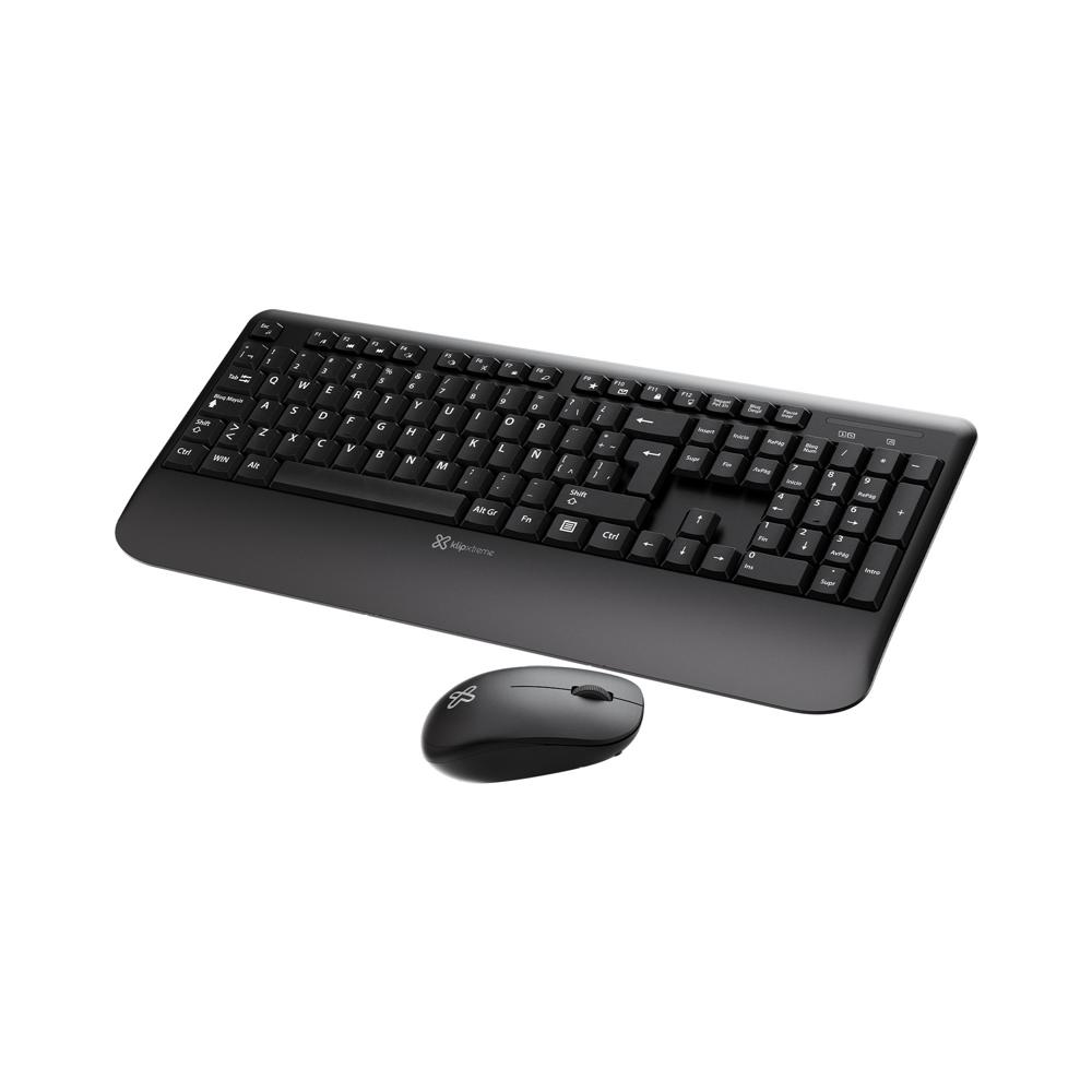 KLIP XTREME Combo Teclado y  Mouse Inalámbrico 2.4GHz Español con Reposa manos Keyroll - KCK-300S