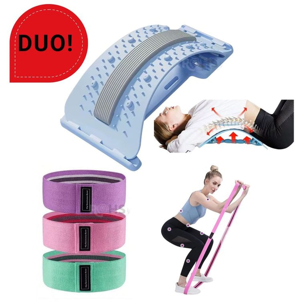 DUO Bandas de Resistencia de Piernas y Glúteos + Soporte Lumbar Multicolor