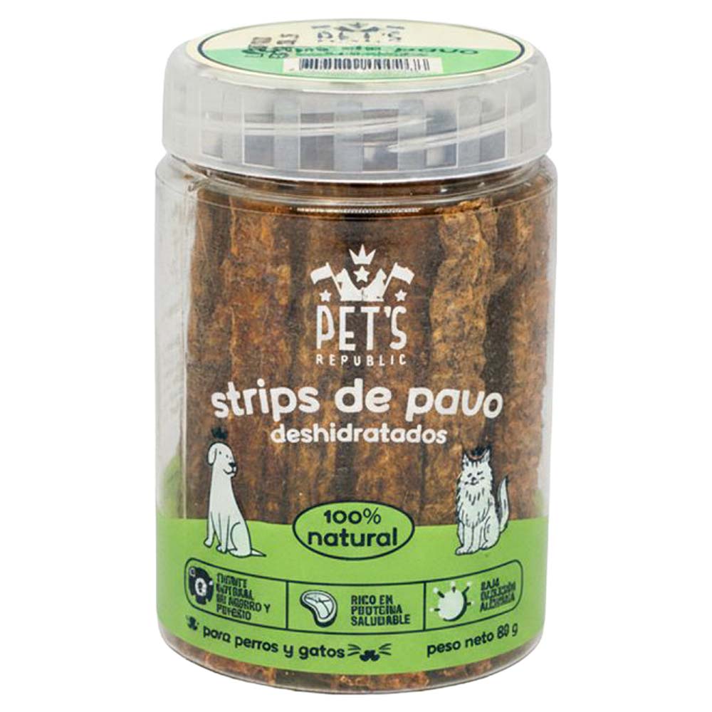 Alimento para Perro PETS REPUBLIC Snack Strips de Pavo Frasco 88g
