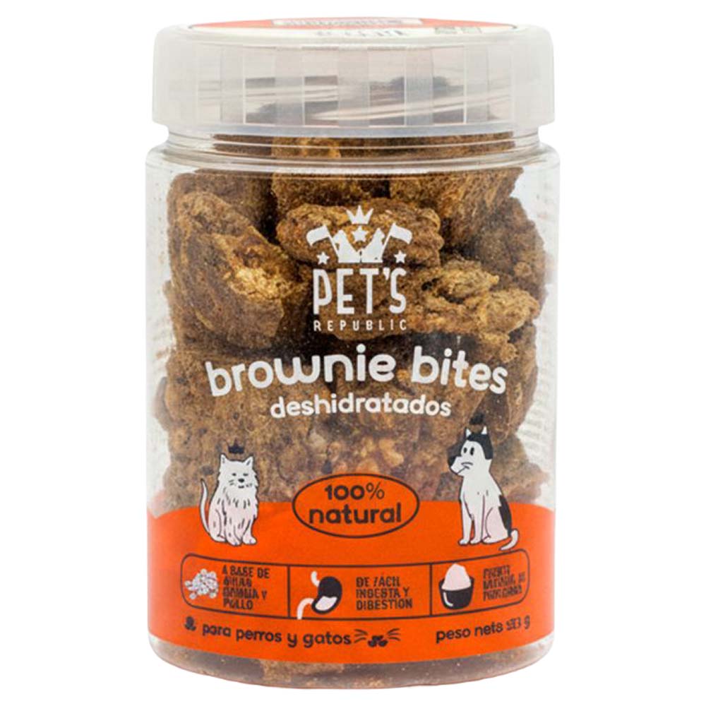 Alimento para Perro PETS REPUBLIC Snack Brownie Bites Frasco 133g