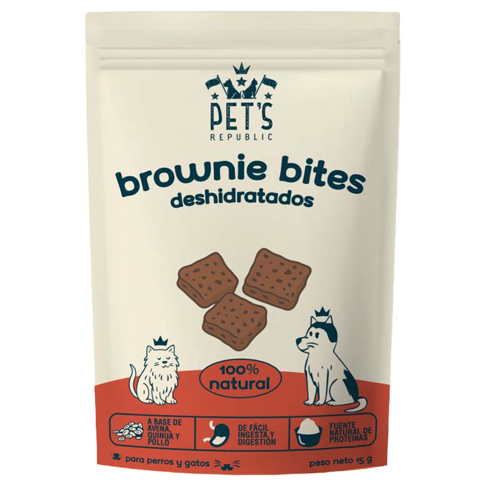 Alimento para Perro y Gato PETS REPUBLIC Snack Brownie Bites Doypack 15g