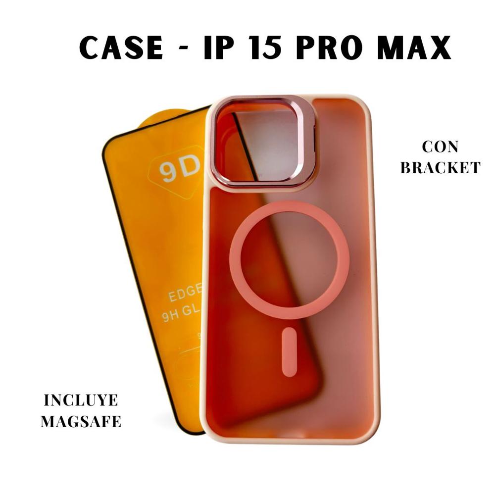 case magsafe iphone 15 pro max  rosado