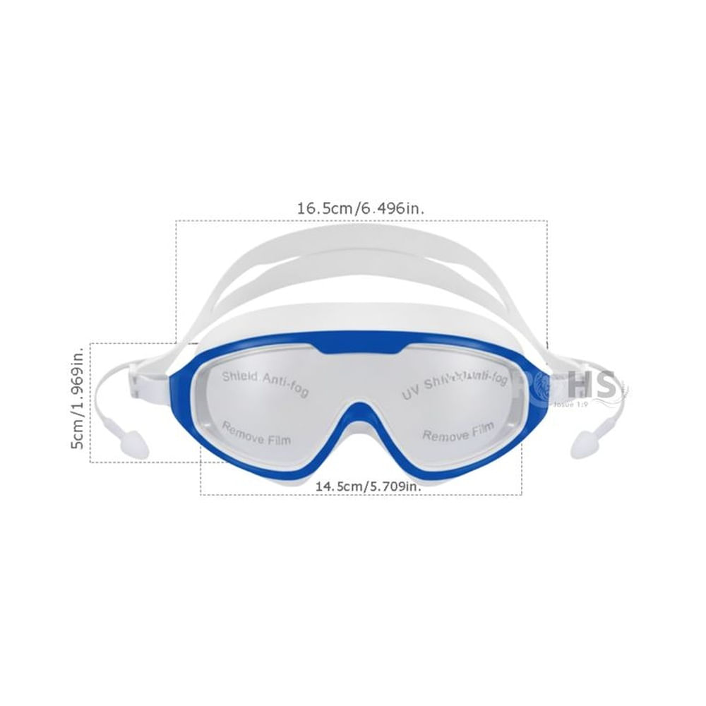 Lentes de Natación Antiempañante con Protección UV y Tapones de Oído- azul Azul