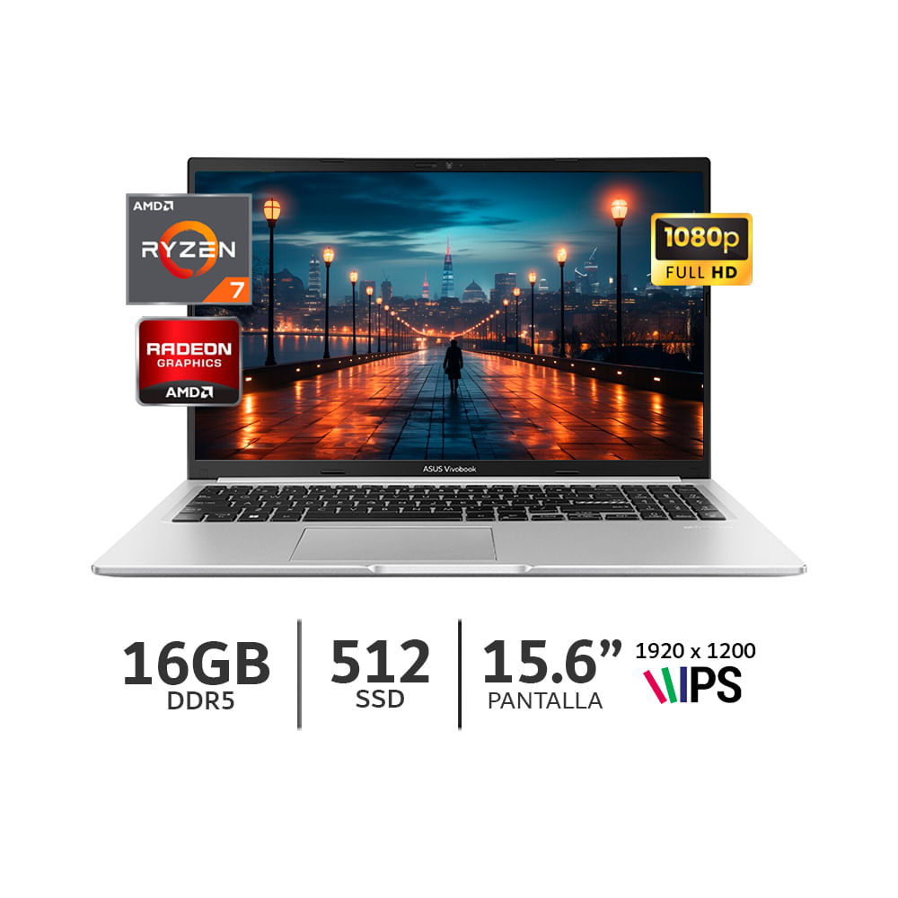 Laptop Asus Vivobook 15 M1502NAQ BQ041 Amd Ryzen 7-170 Ram 16Gb Ssd 512Gb 15 6 Fhd 90NB1842-M00220