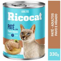 Alimento Húmedo para Gato RICOCAT Adulto Sabor Pavo e Hígado Lata 330g