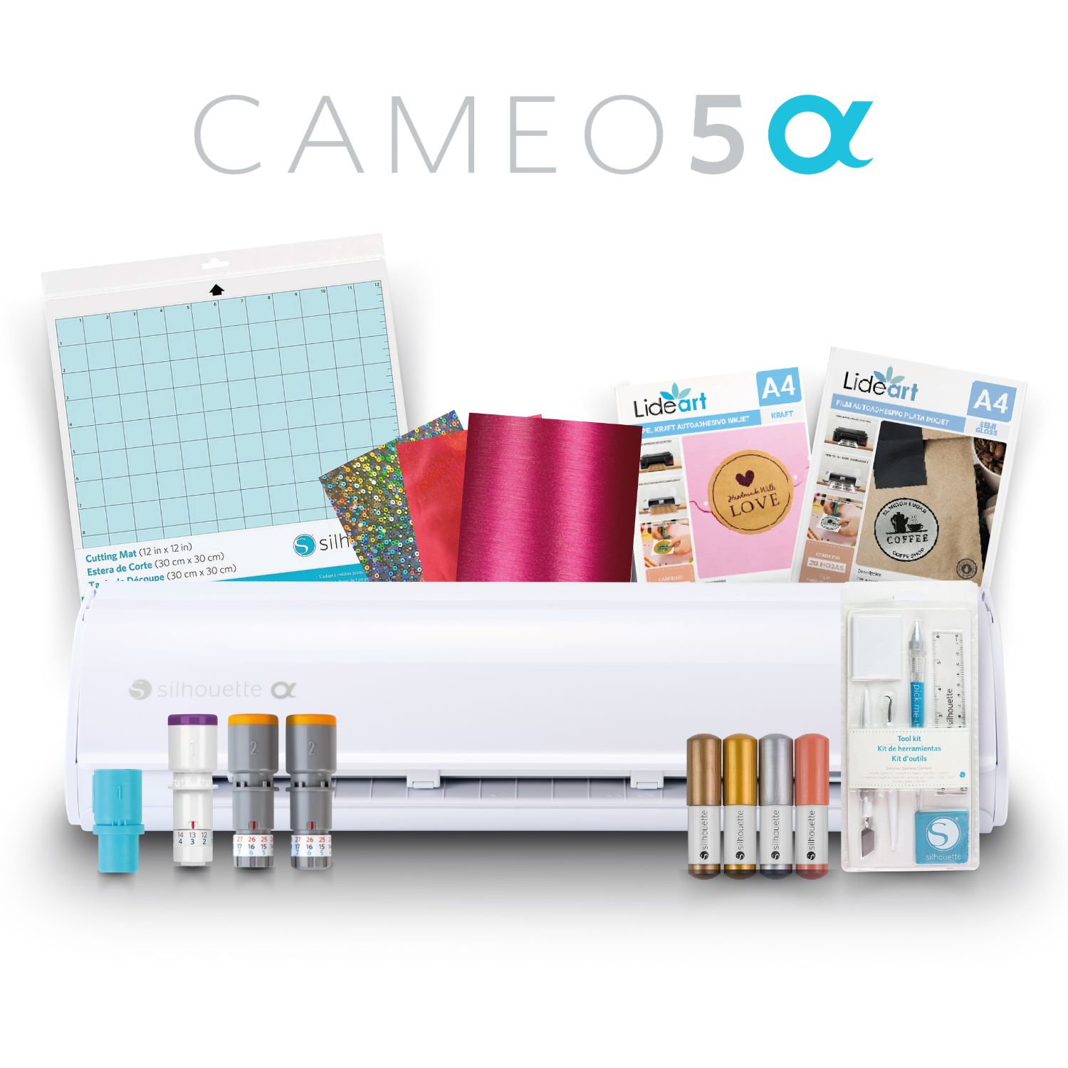 Combo Full Silhouette Cameo 5 Alpha Blanco y Cuchillas