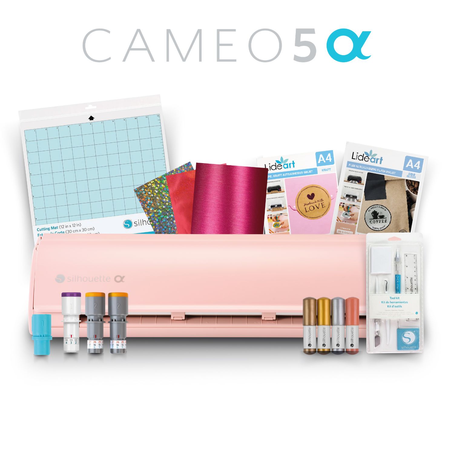 Combo Full Silhouette Cameo 5 Alpha Rosa y Cuchillas