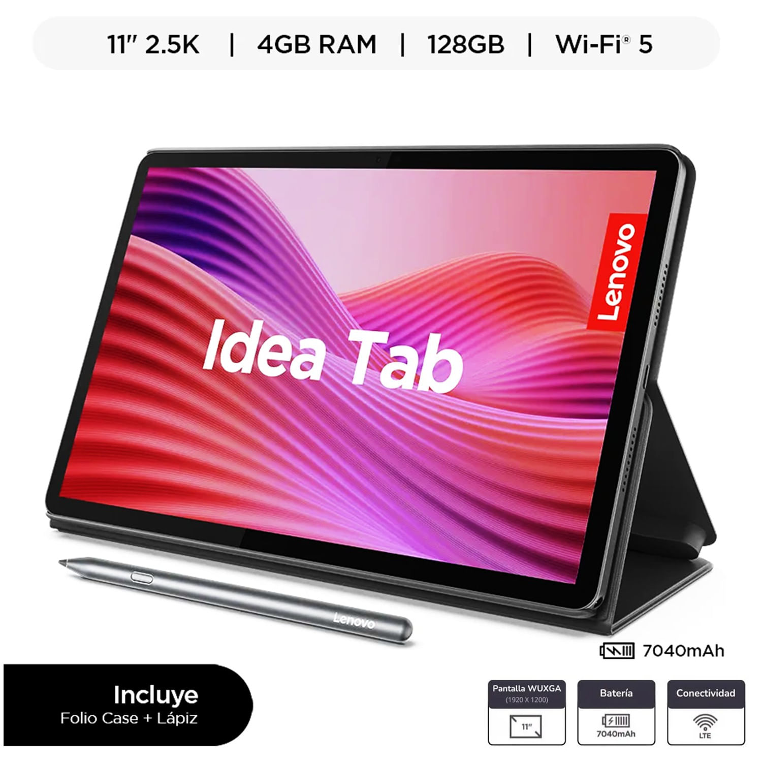 Tablet LENOVO Idea Tab M11 4GB RAM 128GB - Funda Y Pen Plus