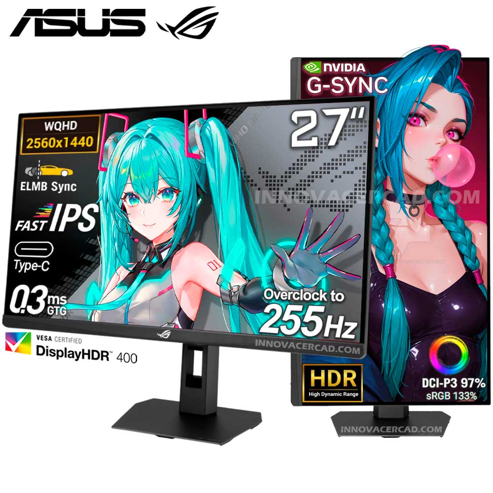 Monitor ASUS ROG Strix XG27ACMES 27 Fast IPS QHD 255Hz OC 03ms G-Sync Pivot