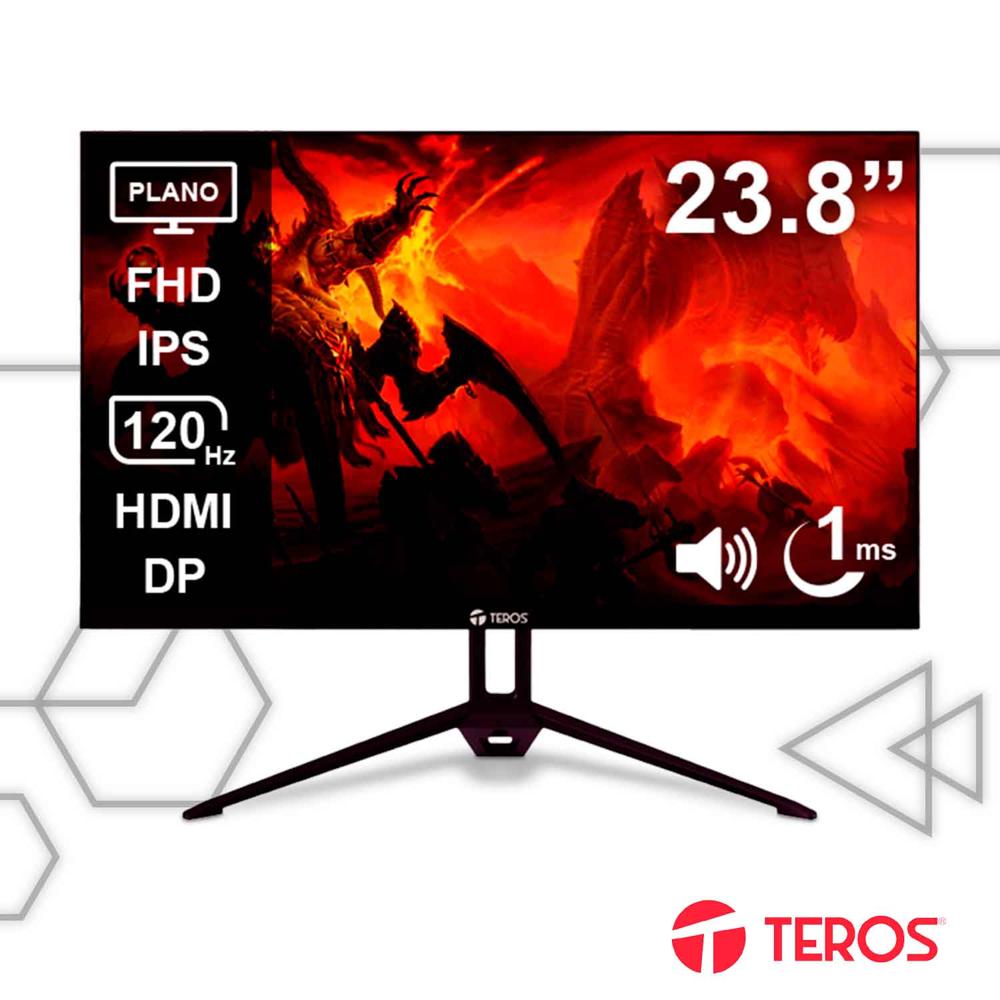 Monitor Teros TE-2415S Plano 24 pulgadas Full HD 120Hz HDMI DP