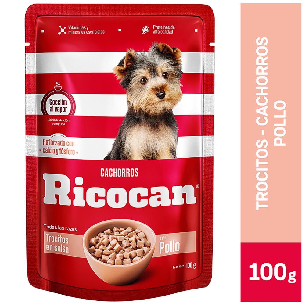 Alimento Húmedo para Perro RICOCAN Cachorro Sabor Pollo Pouch 100g