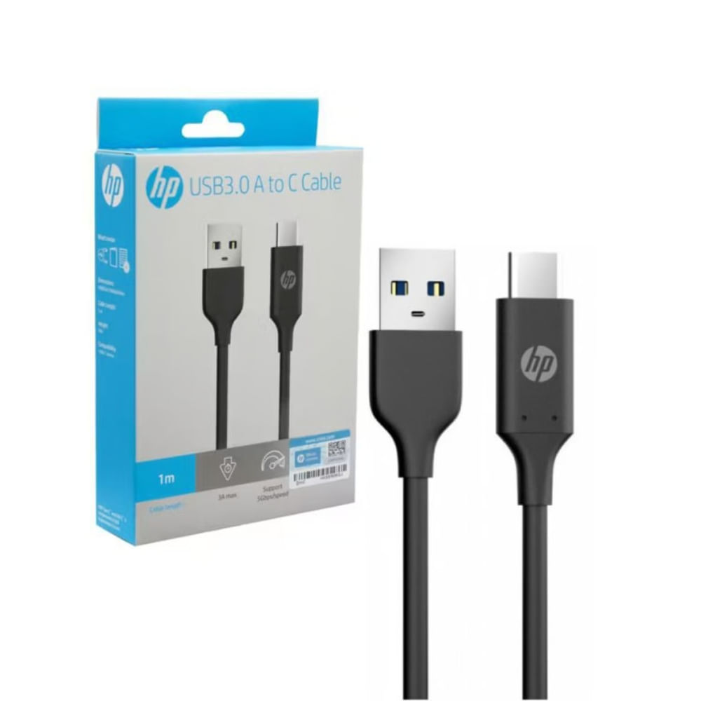 Cable Cargador HP USB 3.0 a Tipo C 3A 5Gbps 1.5 Metros DHC-TC101-1.5M