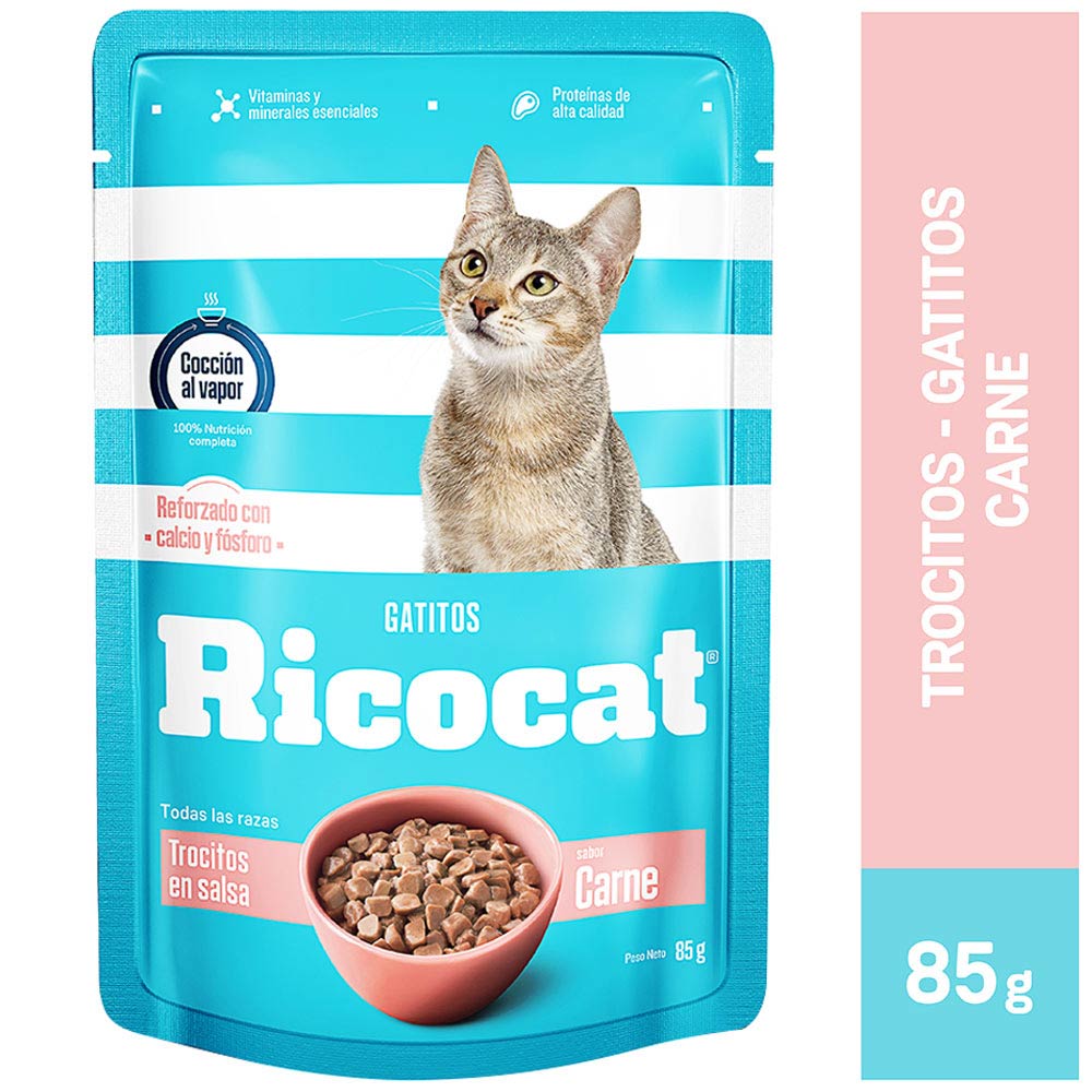 Comida Para Gatos Ricocat Trocitos Carne Gatitos Pocuh 85 G Plazavea Supermercado Comida Para Gatos Ricocat Trocitos Carne Gatitos Pocuh 85 G Plazavea Supermercado