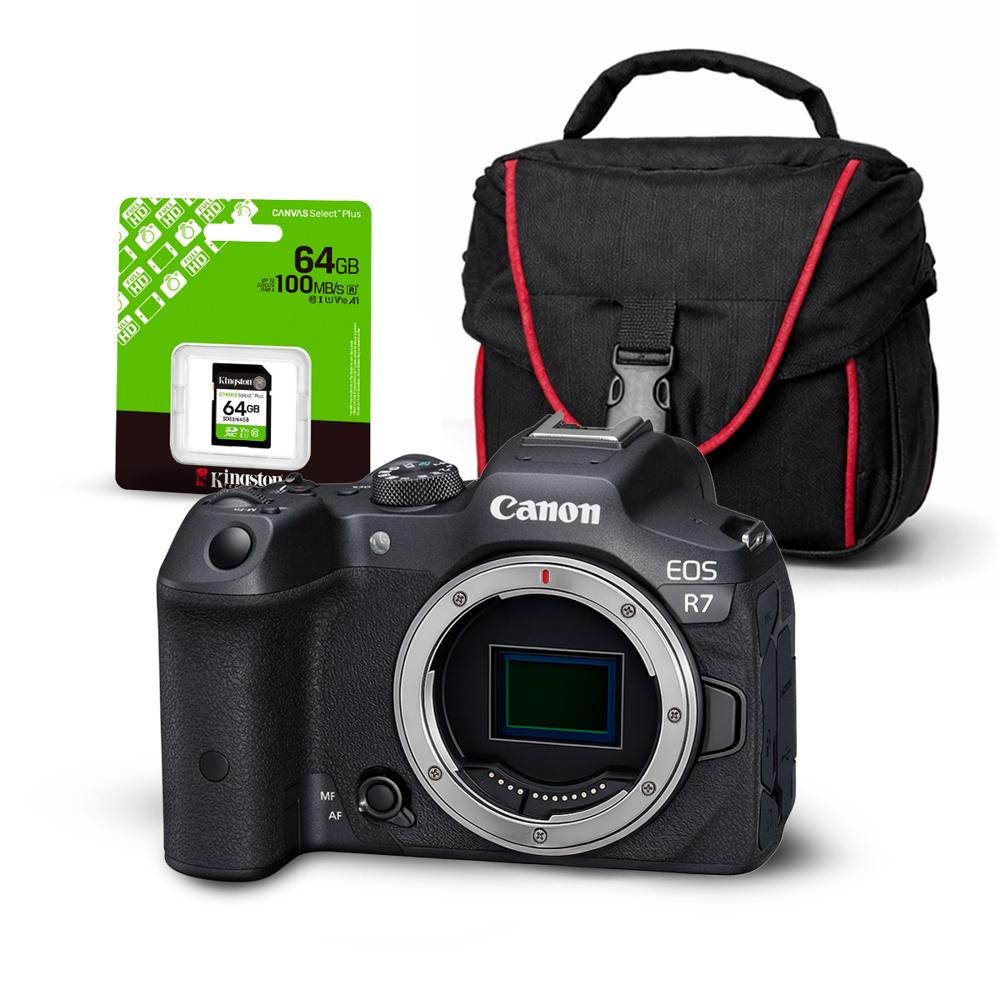 Cámara Canon EOS R7 Cuerpo Solo y Kit Básico de Accesorios