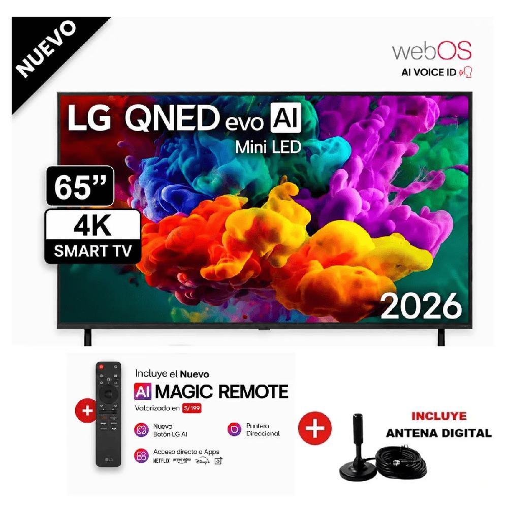Televisor LG 65 Pulgadas QNED Mini Led UHD 4K WebOS 65QNED65BSA - Control Magic - Antena Digital