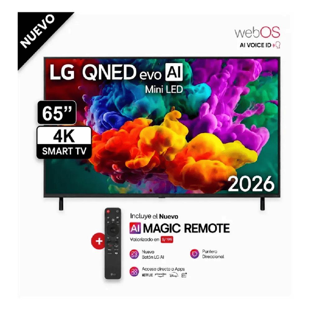 Televisor LG 65 Pulgadas QNED Mini Led UHD 4K ThinQ AI WebOS 65QNED65BSA - Control Magic IA 2026