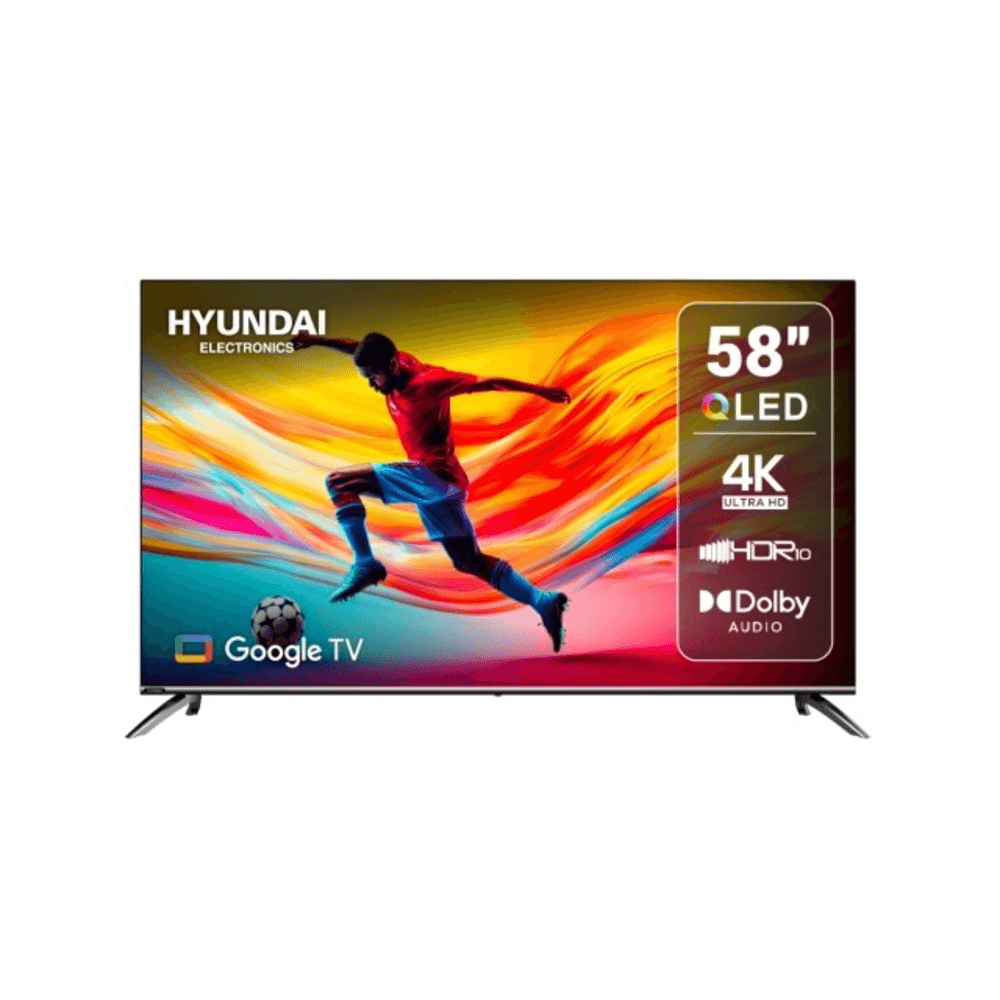 TV HYUNDAI 58 Pulgadas QLED Ultra HD 4K Smart Google TV con Comando de voz D5813QG