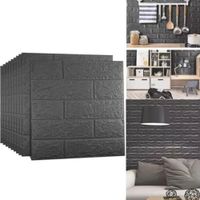 PAPEL TAPIZ COLOR NEGRO 3D ADHESIVO SET X 10 UNID