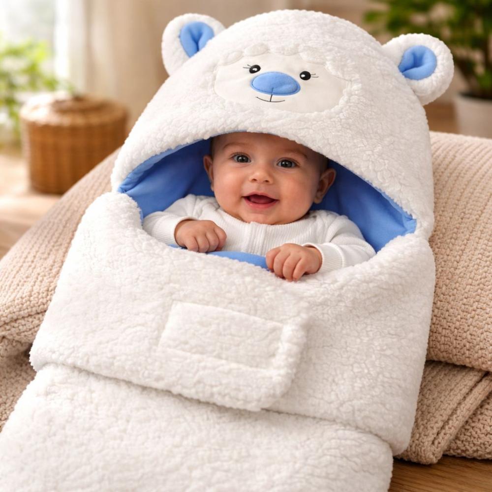 SACO DE DORMIR CON DISEÑO - BLANCO CON AZUL