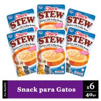Pack Snack para Gato Churu Stew Pollo Ostiones 6 sobres 40gr