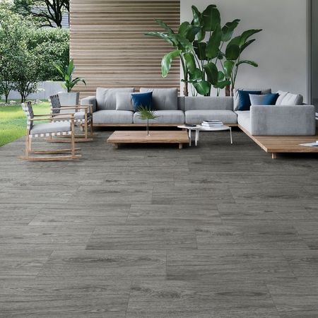 Piso Cerámico Maderado Larice Grafito 30x60cm 2.16m2 Celima