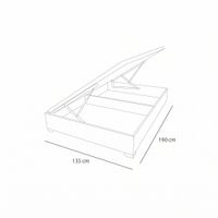 Cama Baúl Box espacio 2 plazas Gris