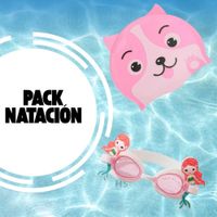 Pack Gorro + Lentes de Natación Con Diseño de Sirena Para Niñas