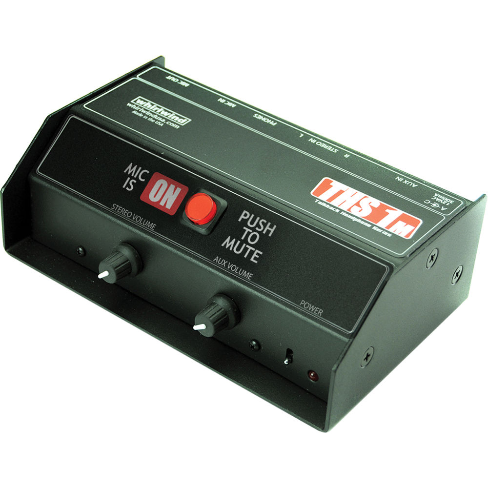 Whirlwind THS 1M Caja de Auriculares Talkback con Interruptor Push-to-Mute