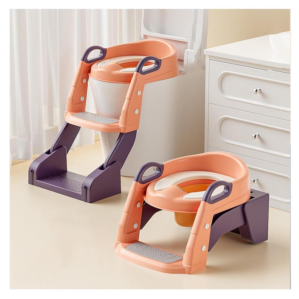 Bacin escalera 2 en 1 - Asiento de baño para bebé - Rosa